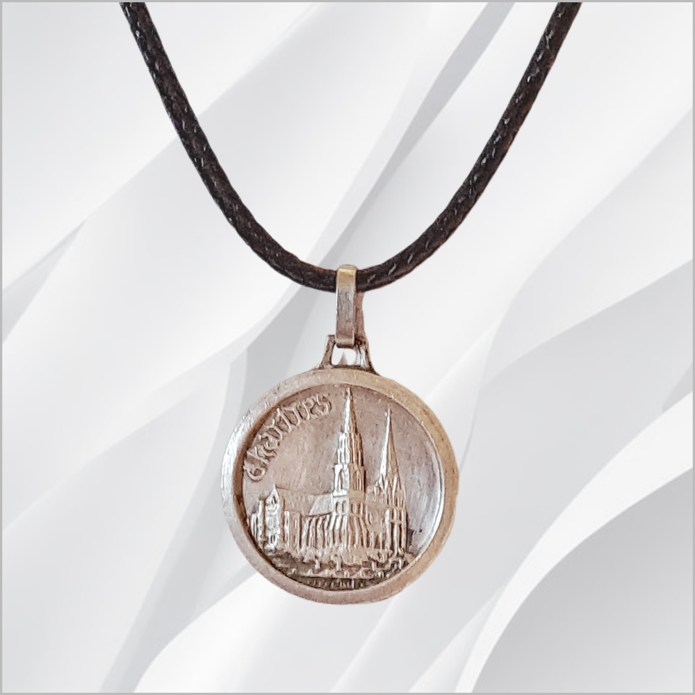 Chartres St Christopher Pendent with Black Cord Necklace
